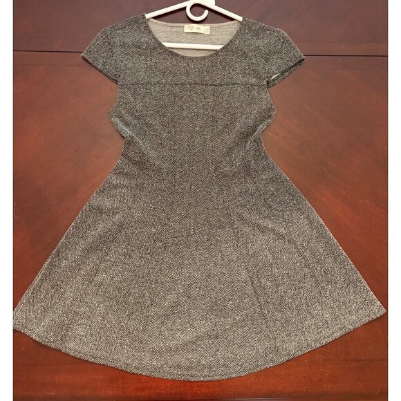 Stitch Fix RD Style Leya Short Sleeve Gray Chevron Pattern Fit & Flare Dress M - Picture 7 of 13